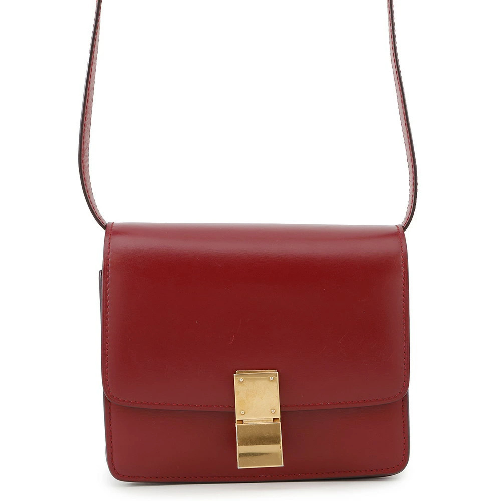 Celine Box Bag red calfskin leather
